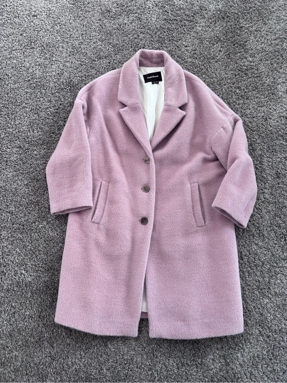 Paul Stewart alpaca wool coat blush pink